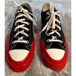 Converse x Play Comme des Garcon Black Red Chuck Taylor Low Women's Size 10 UK 8